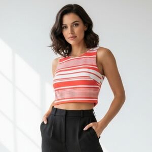 Crystal Doll Y2K Striped Crop Top Sz 7